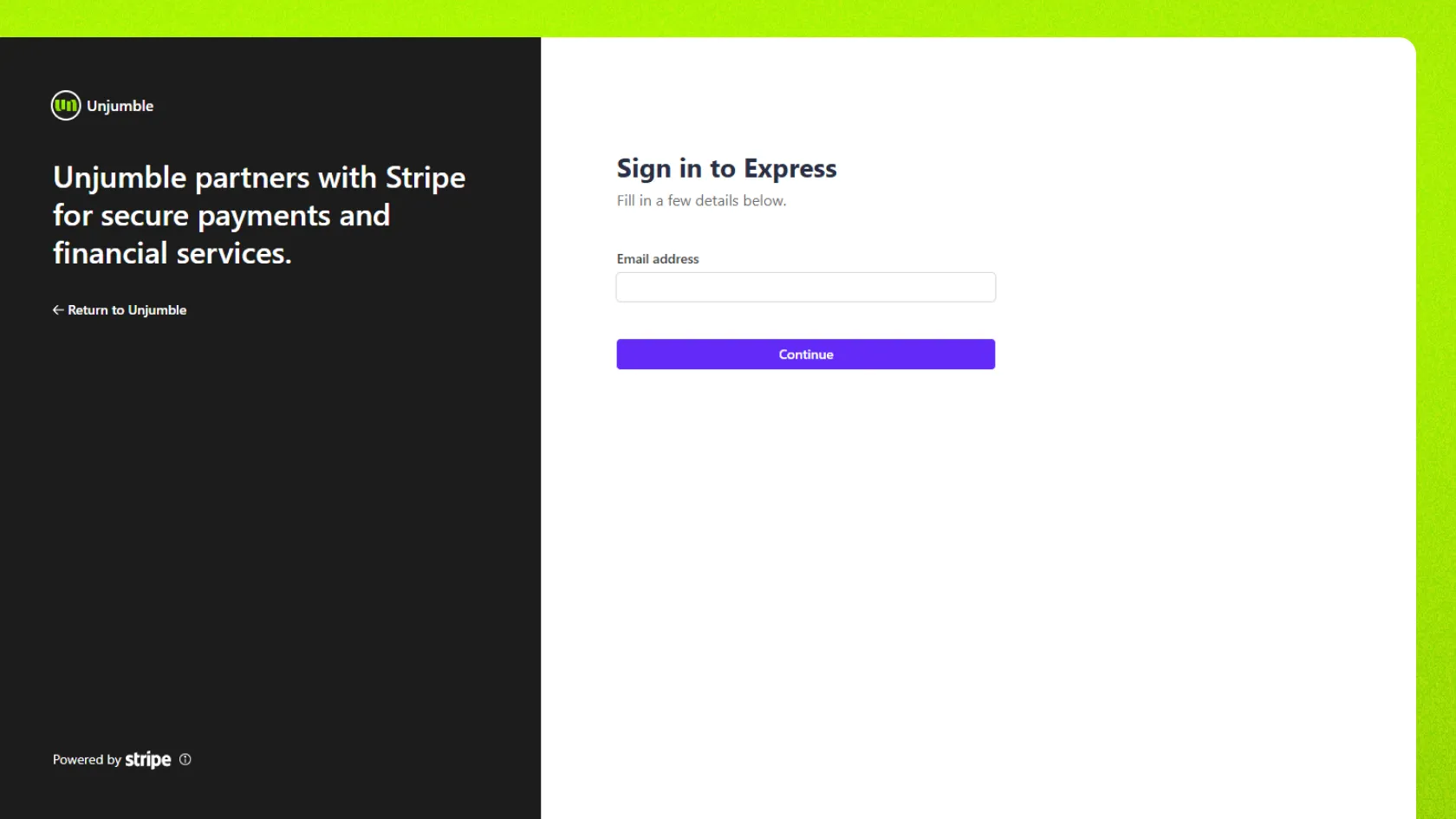 Milestone payment screen on Unjumble